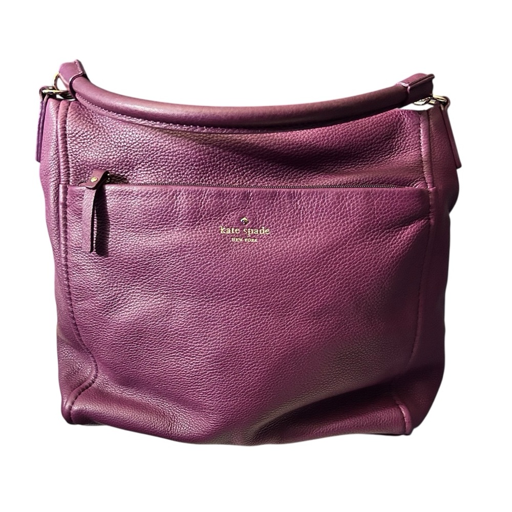 Kate Spade Pebbled Leather Cobble Hill Curtis Crossbody/Shoulder Bag. Moody Plum